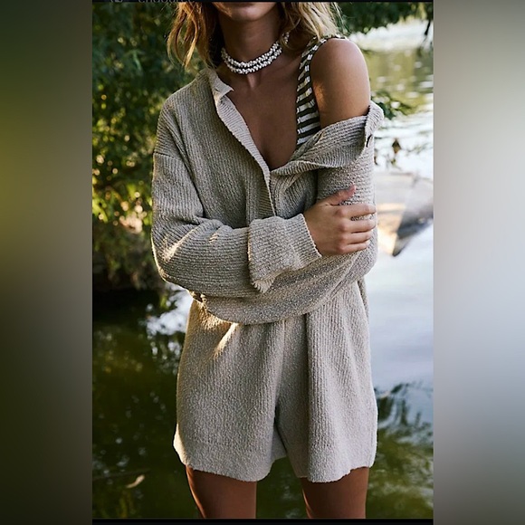 Free People Beau Sweater Romper in Rusted Coral. Size XS. NWOT - Picture 5 of 10